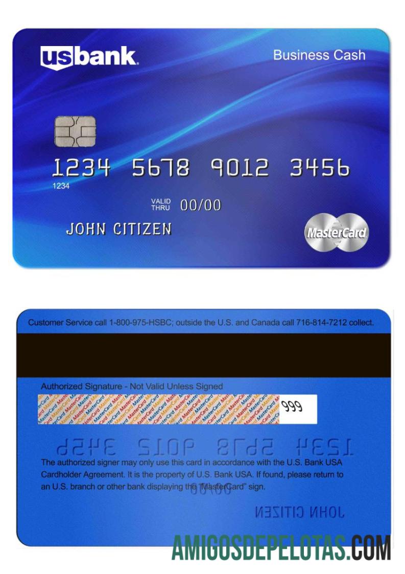 imprimível Modelo de cartão Mastercard do banco dos EUA